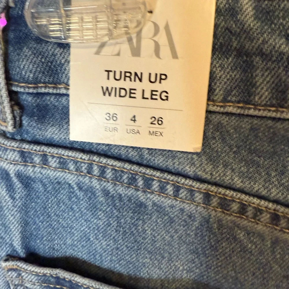 Zara Denim Wide-Leg Pants - Picture 7 of 7